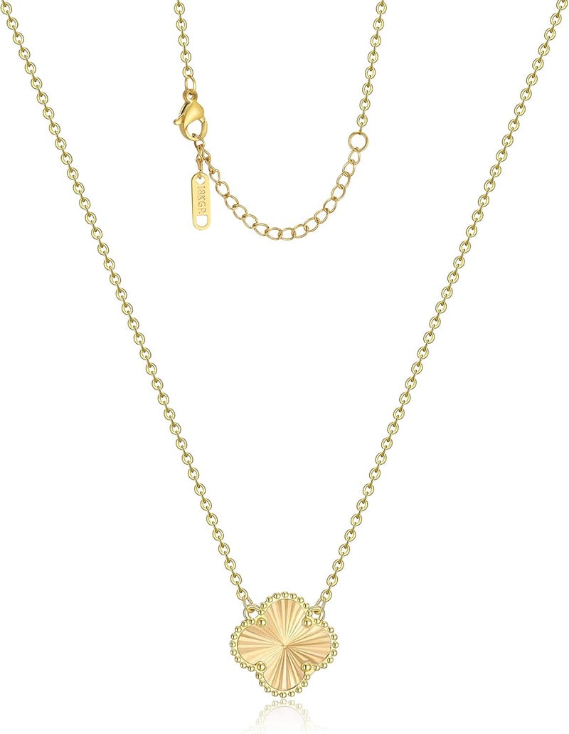 AIPPK Clover Pendant Necklace for Women 18K Gold Plated Four Leaf Clover Necklaces Lucky Simple Jewelry Gifts for Women - Image 1